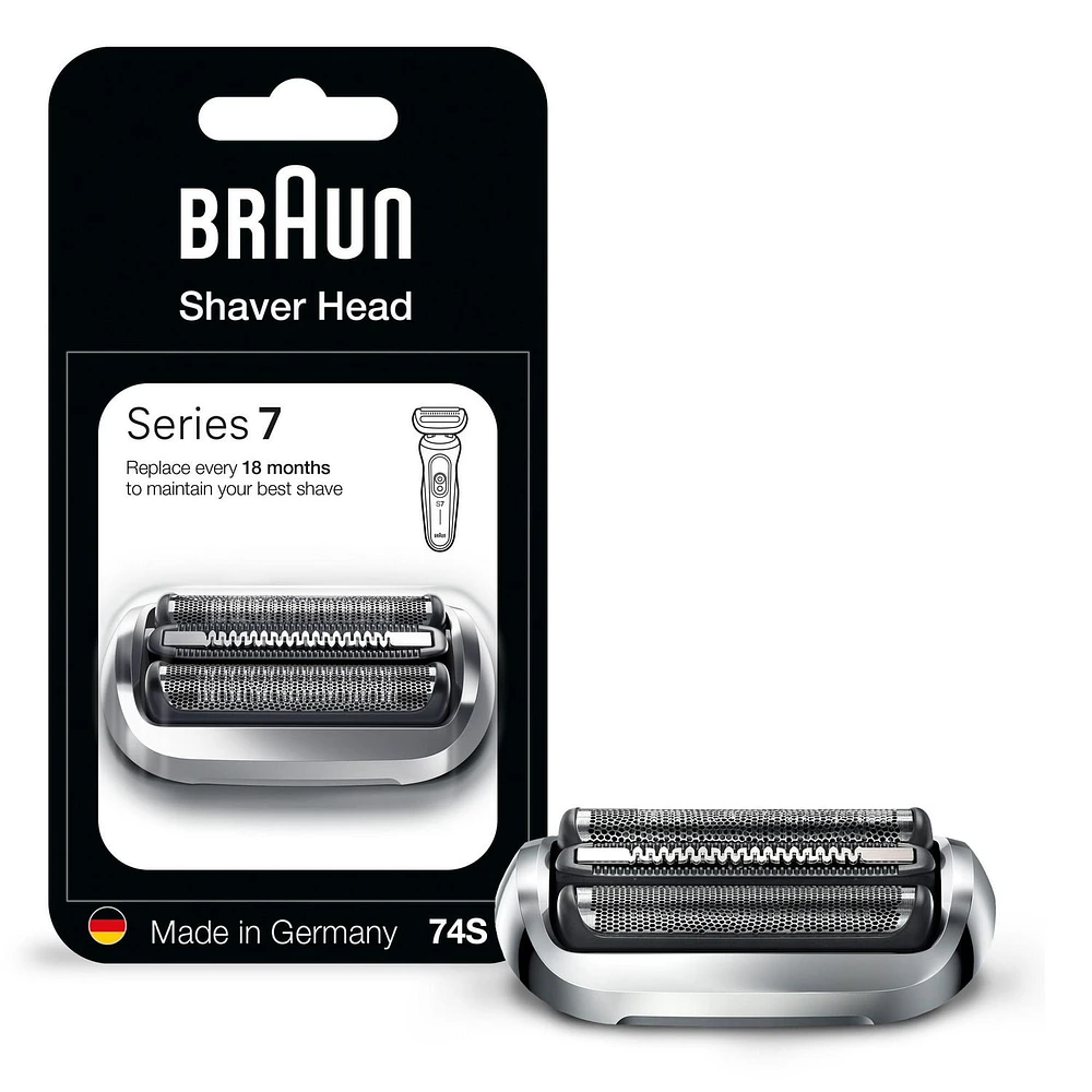 Braun Series 7 Electric Shaver Replacement Head, Easily Attach Your Shaver Head for a shave as efficient as day one, Compatible with New Generation Series 7 Shavers, 74S, Silver