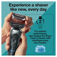 Braun Series 7 Electric Shaver Replacement Head, Easily Attach Your Shaver Head for a shave as efficient as day one, Compatible with New Generation Series 7 Shavers, 74S, Silver