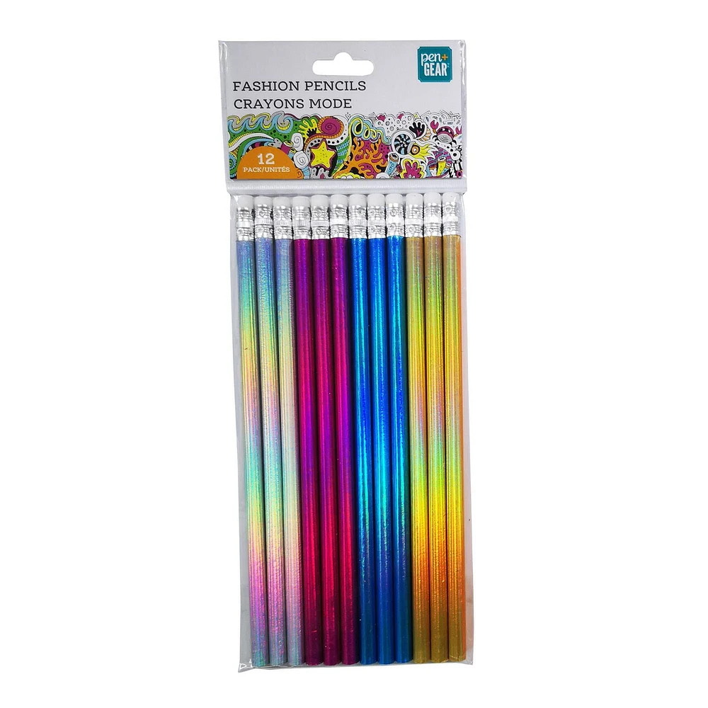 12 PACK FASHION PENCILS IN OPPBAG WITH HEADER CARD