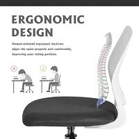 Homy Casa Kid Chair, Adjustable Student Task Chair with Ergonomic Backrest Wheels for Homework Study Rooms Classroom