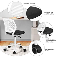 Homy Casa Kid Chair, Adjustable Student Task Chair with Ergonomic Backrest Wheels for Homework Study Rooms Classroom