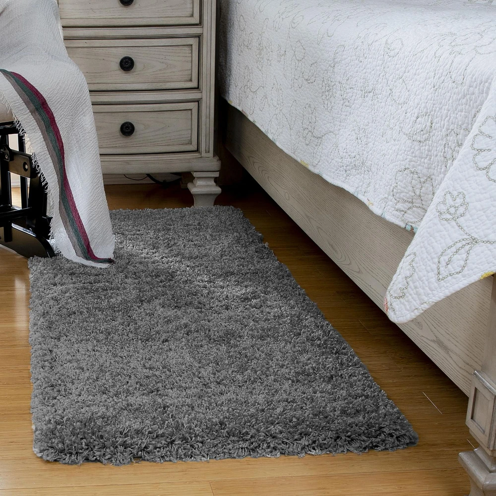 Ottomanson Non-Slip Rubberback Soft Shag Runner Rug for Hallway and Bathroom