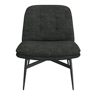 Modern Fabric and Metal Accent Chair - Charcoal and Black