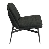 Modern Fabric and Metal Accent Chair - Charcoal and Black