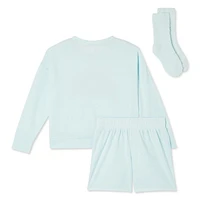 Pyjama 3 pièces avec caleçon boxer et chaussettes Justice pour filles