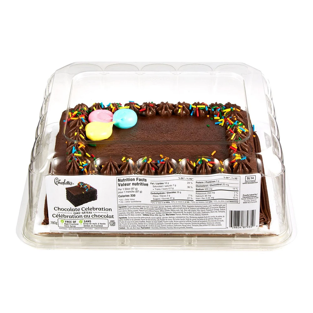 Gâteau de célébration au chocolat Charlotte’s 780 g