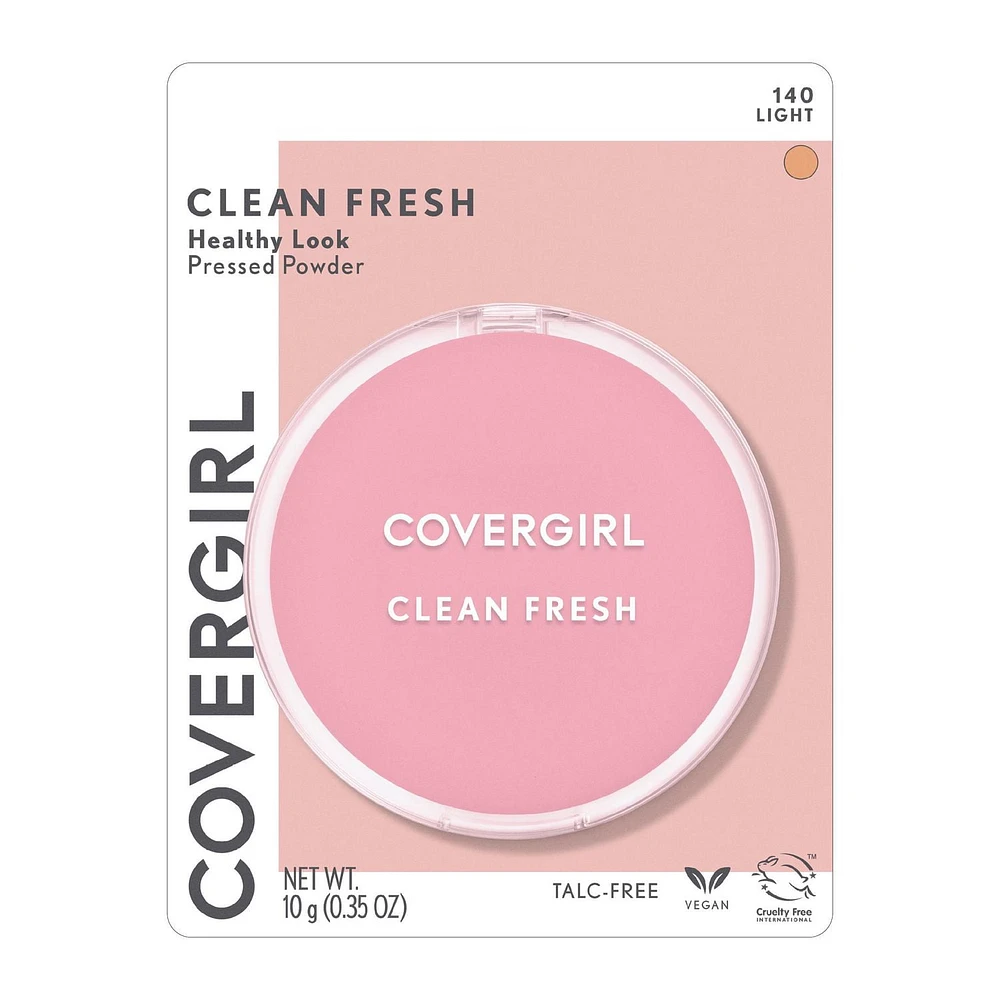 COVERGIRL Clean Fresh Healthy Look Pressed Powder, Formulated without Parabens, Sulfates, Mineral Oil & Talc, Infused with Coconut Milk & Aloe Extracts, 100% Vegan & Cruelty-Free, Talc Free Pressed Powder