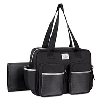 Eddie Bauer Gotham Duffle Diaper Bag - Black, 9 pockets