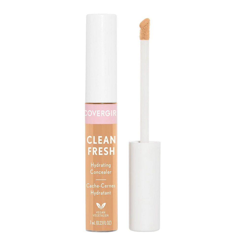 COVERGIRL - Correcteur hydratant Clean Fresh, formulé sans parabènes, sulfates, huile minérale et talc, infusé avec du lait de coco et des extraits d'aloès, 100 % végétalien et sans cruauté envers les animaux Correcteur radieux & hydratant