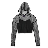 My Sister's Closet Girls' 2PC Mesh Hoodie with Cami