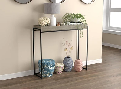 Safdie & Co. Console Table 35L Dark Taupe Sunken Tray