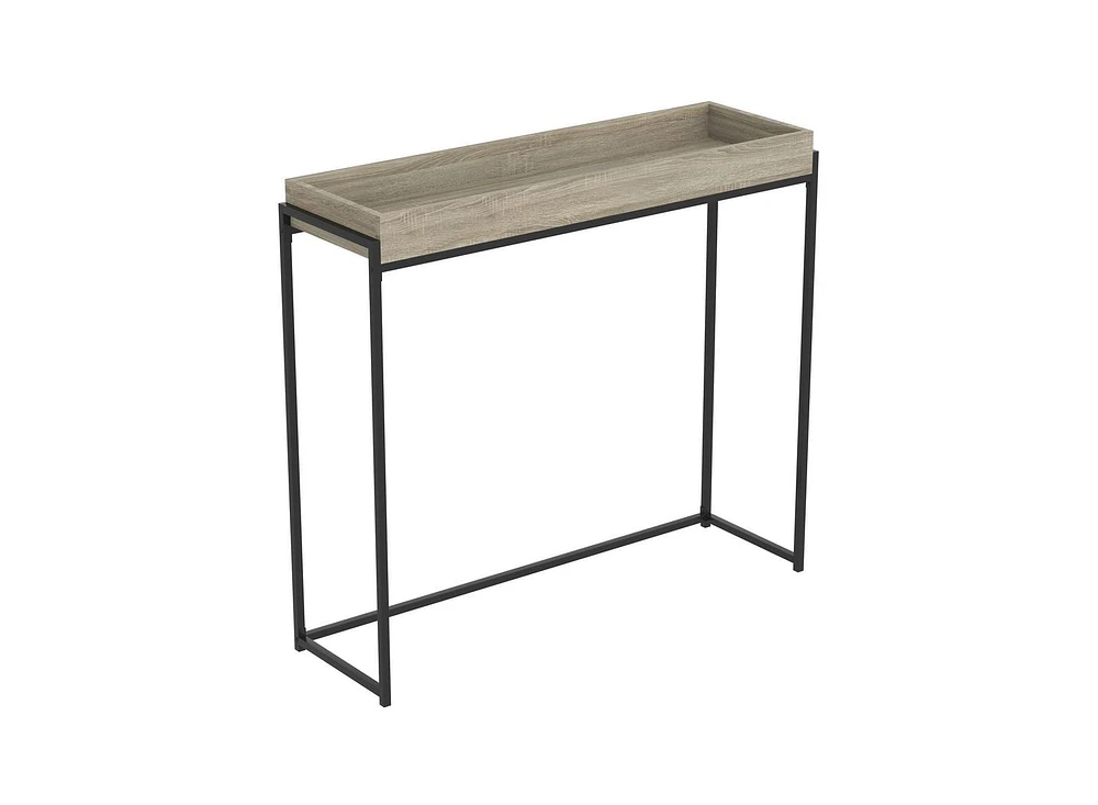 Safdie & Co. Console Table 35L Dark Taupe Sunken Tray