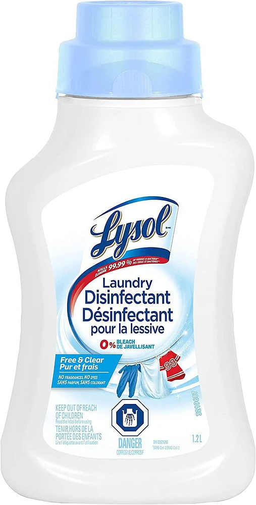 Lysol Laundry Disinfectant, Free & Clear, 1.2L, 1.2L