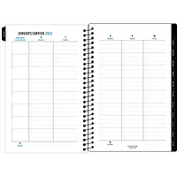 Five Star 12M Small Blk & Wht Floral Planner '25, Planner