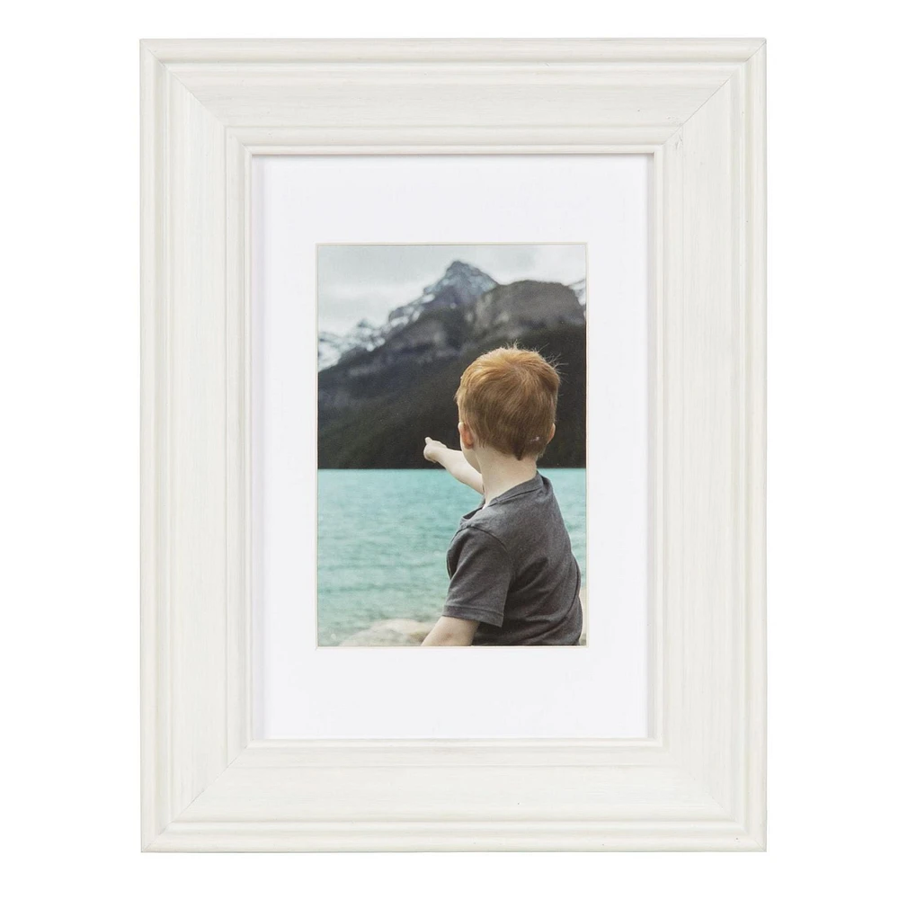 hometrends Brimstead White Tabletop Picture Frame, 5" x 7"/3.5" x 5"