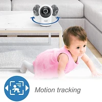 VTech RM5764-2HD Smart Wi-Fi Video Baby Monitor with 5” display and 1080p HD 360 degree Panoramic Viewing Pan & Tilt Camera, White, RM5764-2HD