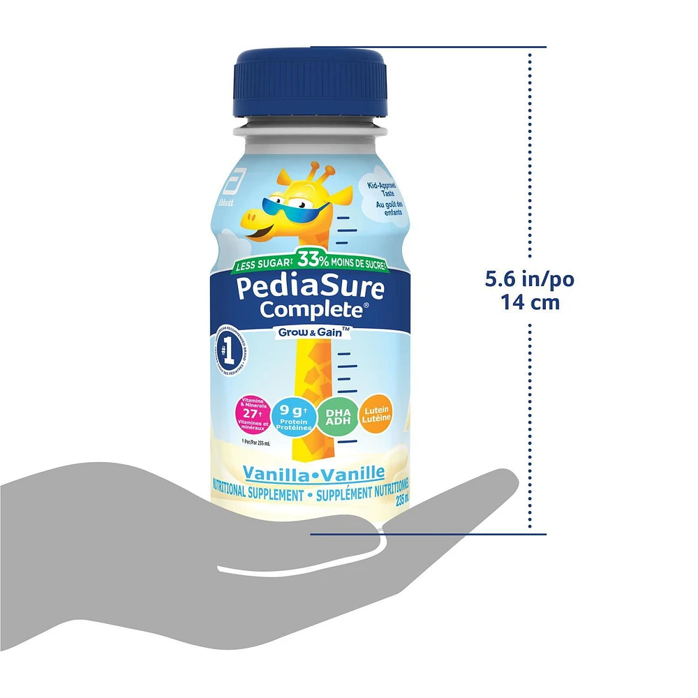 PediaSure Complete® Reduced Sugar, Nutritional Supplement, 4 x 235 mL, Vanilla, 4 x 235 mL