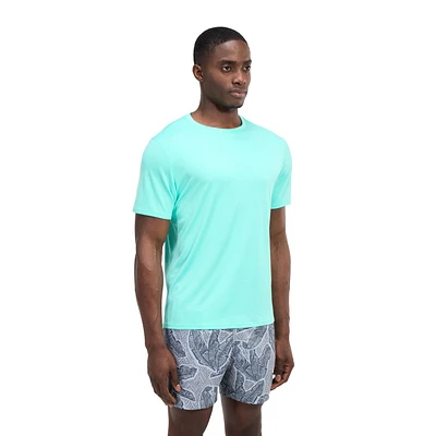 Speedo Men's Solid Short Sleeve Swim Shirt, Sizes S-2XL