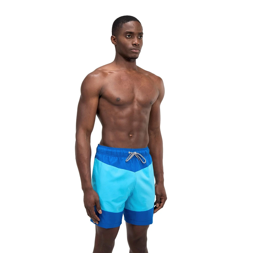 Short de volley 18 po avec chevrons et blocs de couleurs Speedo pour hommes Tailles P-2XL