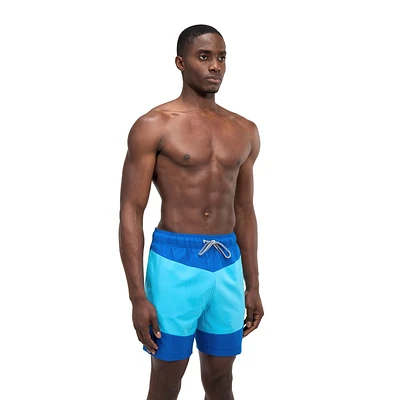 Short de volley 18 po avec chevrons et blocs de couleurs Speedo pour hommes Tailles P-2XL