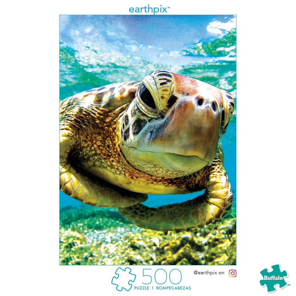 Buffalo Games Earthpix Turtle Swimmer 500 Piece Jigsaw Puzzle