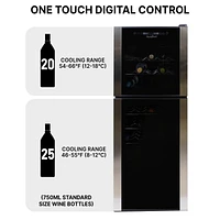 Koolatron 45 Bottle Dual Zone Wine Cooler Freestanding Wine Fridge