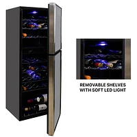 Koolatron 45 Bottle Dual Zone Wine Cooler Freestanding Wine Fridge