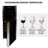 Koolatron 45 Bottle Dual Zone Wine Cooler Freestanding Wine Fridge