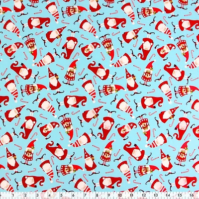 Fabric Creations Blue Gnomes Cotton Fabric by the Metre 107 cm (42")