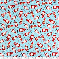 Fabric Creations Blue Gnomes Cotton Fabric by the Metre 107 cm (42")