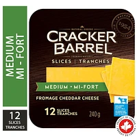 Cracker Barrel Fromage en tranches Cheddar moyen 12 Tranches