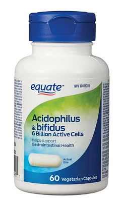 Equate Capsules végétariennes d'acidophilus et bifidus 6 milliards de cellules actives