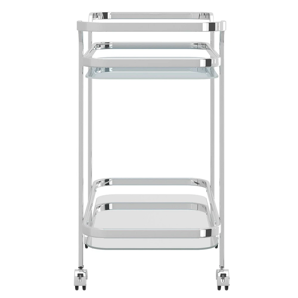 2 Tier Chrome/Glass Bar Cart