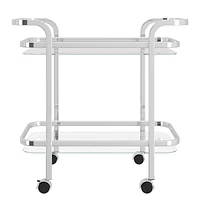 2 Tier Chrome/Glass Bar Cart