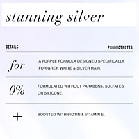 Shampooing violet illuminateur Pantene Stunning Silver pour les cheveux colorés gris et argent, sans parabènes 285 ml