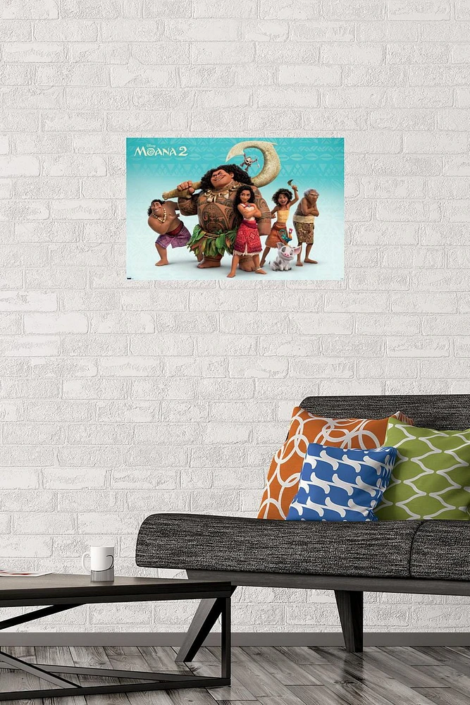 Disney Moana 2 - Group Wall Poster, 14.725" x 22.375" Framed