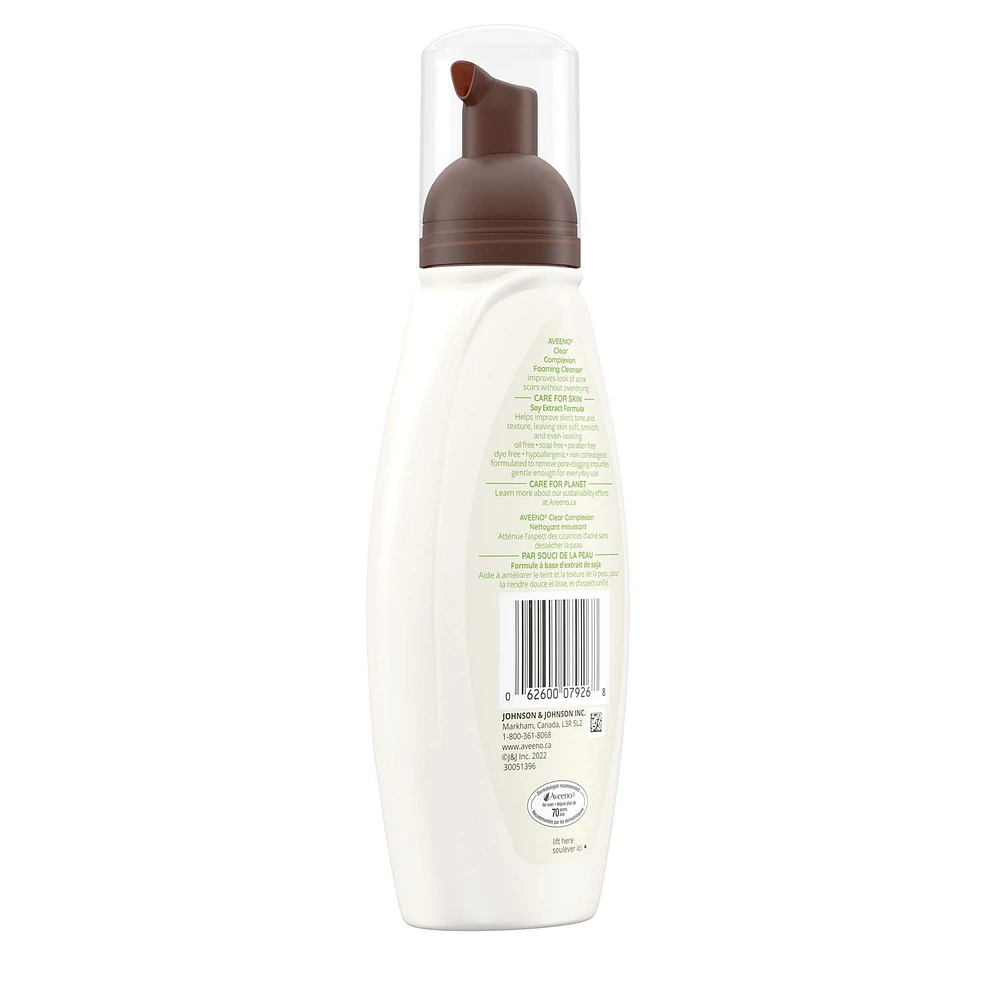 Aveeno Clear Complexion Foaming Cleanser, Acne Face Wash, Salicylic Acid, Soy, Feverfew, Dry Skin & Oily Skin Care, 180 mL