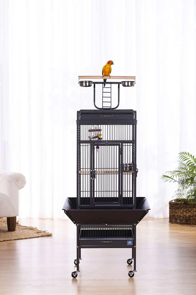 Prevue Select Cage à oiseaux en fer forgé, noire