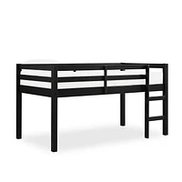 DHP Milton Junior Twin Size Wooden Black Loft Bed for Kids