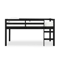 DHP Milton Junior Twin Size Wooden Black Loft Bed for Kids