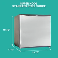 Koolatron 1.6 cu.ft Stainless Steel Compact Fridge with Freezer (44L)