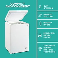 Koolatron 3.5 cu ft Compact Chest Freezer with Manual Defrost (99L), White