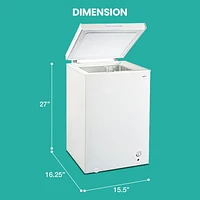 Koolatron 3.5 cu ft Compact Chest Freezer with Manual Defrost (99L), White