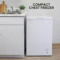 Koolatron 3.5 cu ft Compact Chest Freezer with Manual Defrost (99L), White