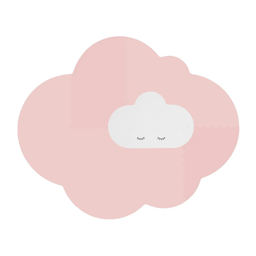 Quut - Tapis de Jeu Tête dans les Nuages (Grand) - Rose Blush - Forme Poétique Ludique - Couleurs Apaisantes - Doux et Sûr - De Temps sur le Ventre à Coin Lecture Confortable - Parfait pour Souvenirs Précieux - Accessoire Élégant pour Espace de Vie