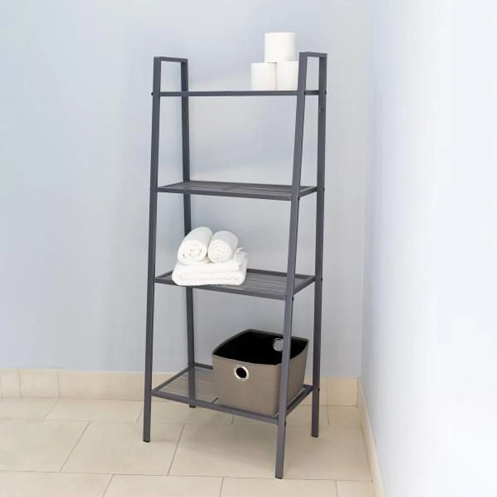 Medium 4 Tier Metal Rack, (24” x 14” x 58), Grey