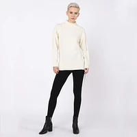 Devoted Laced up side cable knot tunic sweater