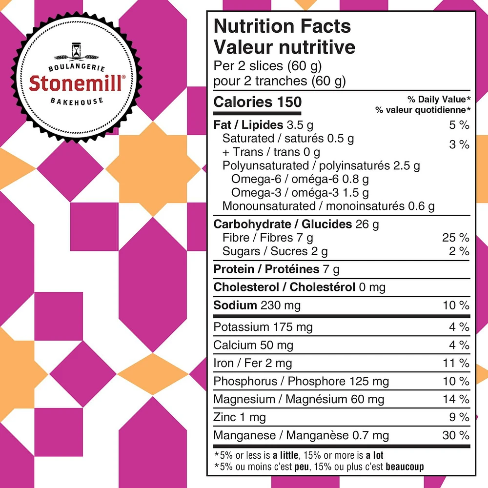 Stonemill® Honest Wellness Chia and Supergrains Sliced Bread, 454 g