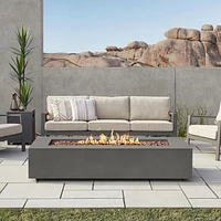 Real Flame Aegean 70" Rectangle Steel Propane or Natural Gas Fire Pit Table in Weathered Slate