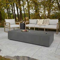 Real Flame Aegean 70" Rectangle Steel Propane or Natural Gas Fire Pit Table in Weathered Slate